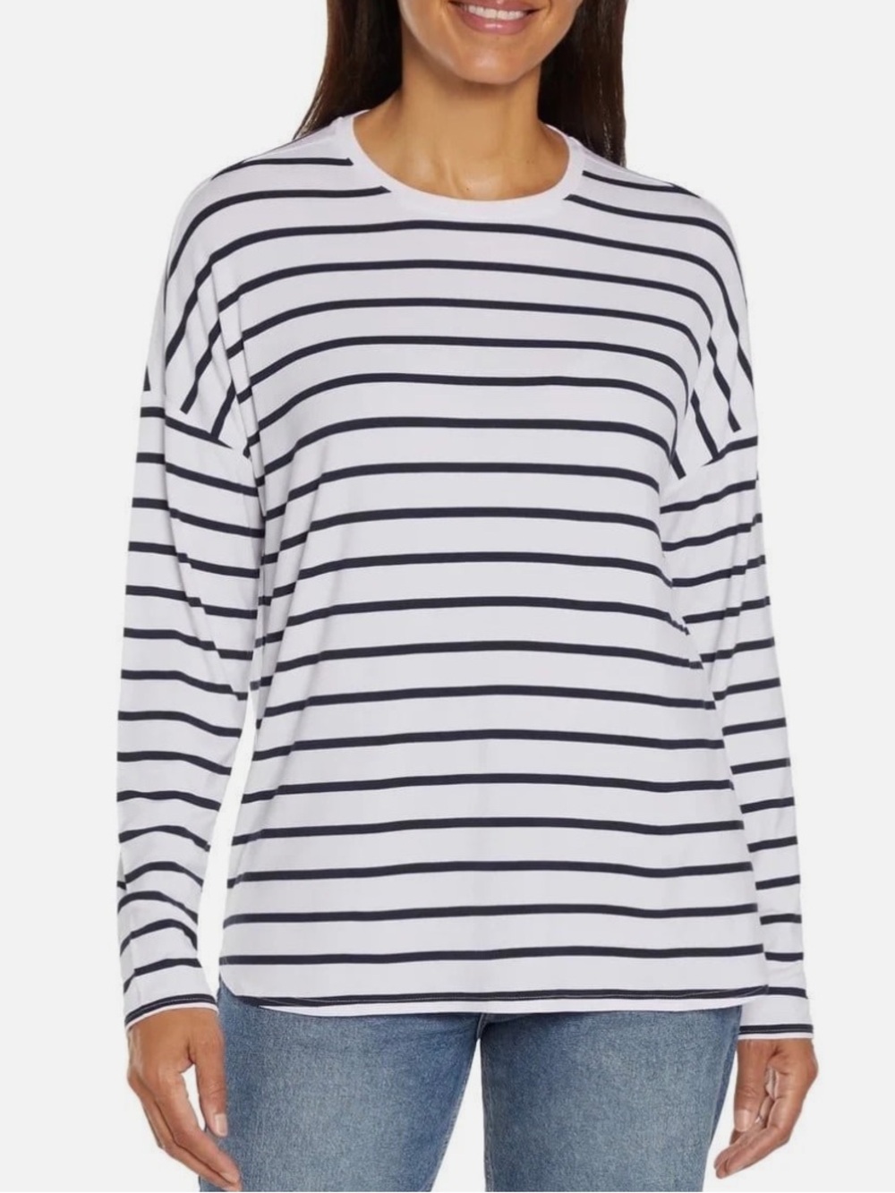 GAP Luxe Long Sleeve Crew Neck Tee Shirt 2-Pack XL Olive Night & Navy White